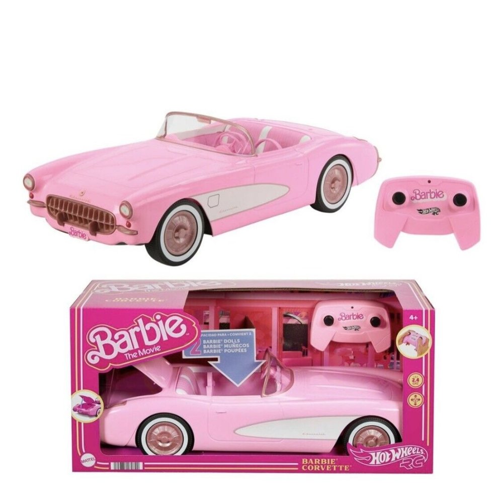 Barbie Doll The Movie Car Pink Corvette RC Hot Wheels Mattel New Remote control